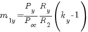 m_{1y} = P_y/P_oc R_y/R_2 (k_y - 1)